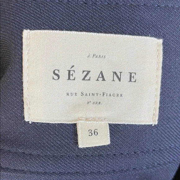 Sezane Midnight Blue Mini Skirt with Button Detail - Picture 3 of 5